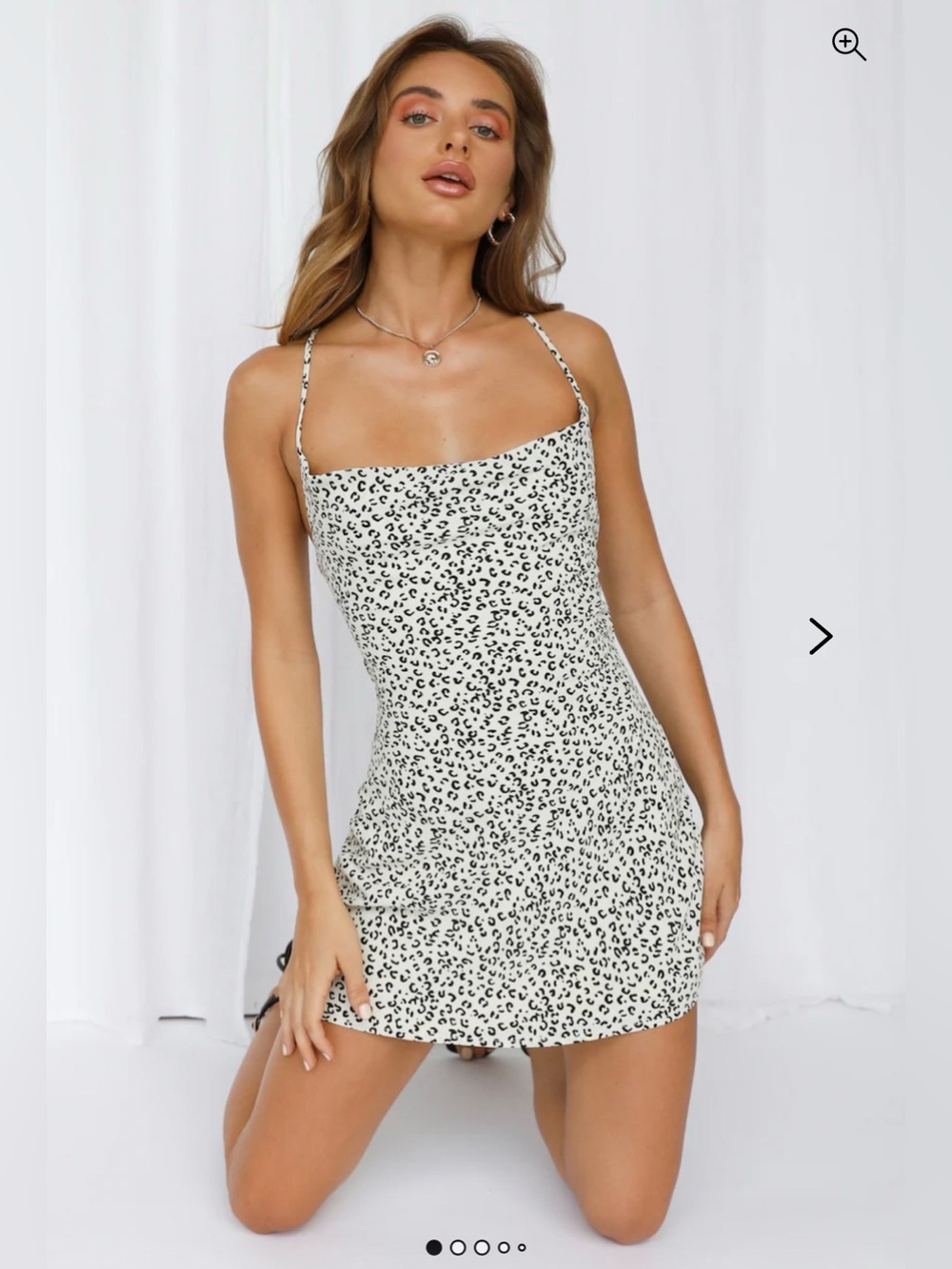NWT Hello Molly | Black & White Spotted Cowl Neck Mini Dress | size Small